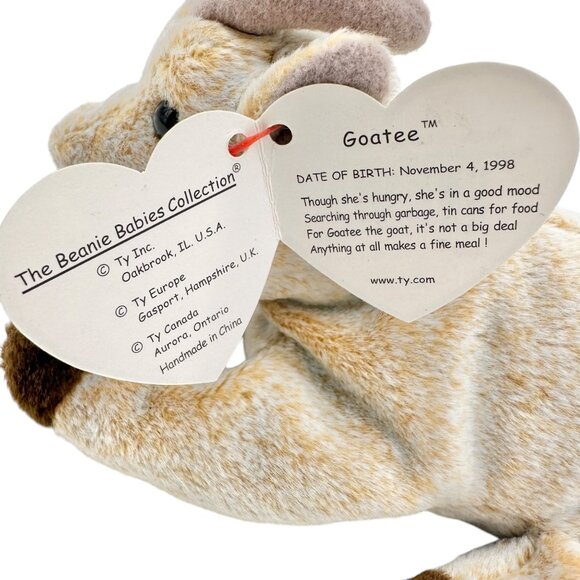 Ty Beanie Babies Goatee The Goat Plush Toy Collectible 1998 With Tags Intact - Picture 6 of 7